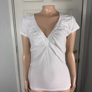 Vintage y2K Energie Women's Top L Shirt Cotton Baby Tee V Neck Short sleeve K11